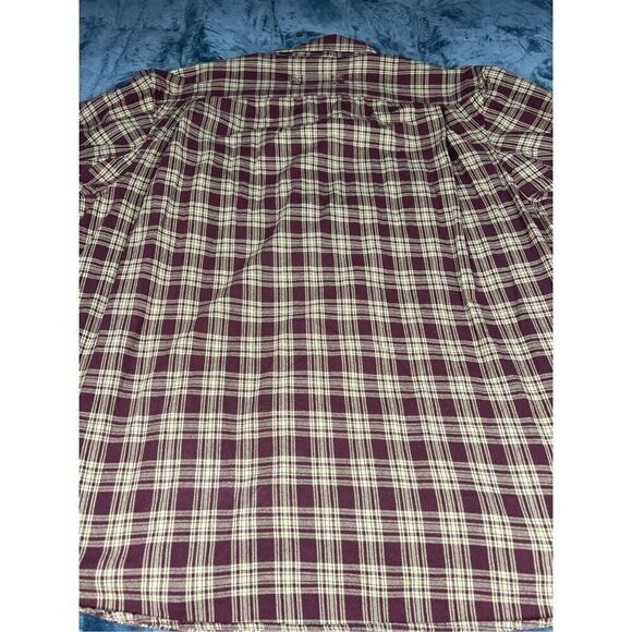 Duluth trading company men’s plaid burgundy flannel size XXL Tall - Picture 6 of 7